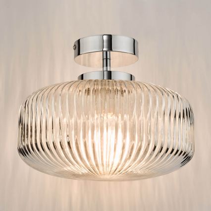 Där Lighting RIV5208 - RIVA opbouwplafondlamp voor badkamer 1xE27/60W/230V IP44 glanzend chroom