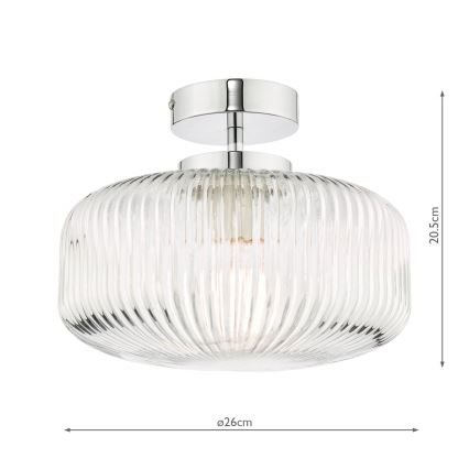 Där Lighting RIV5208 - RIVA opbouwplafondlamp voor badkamer 1xE27/60W/230V IP44 glanzend chroom