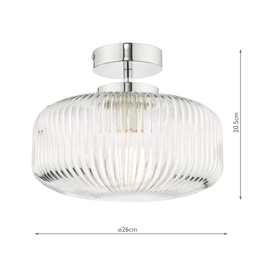 Där Lighting RIV5208 - RIVA opbouwplafondlamp voor badkamer 1xE27/60W/230V IP44 glanzend chroom