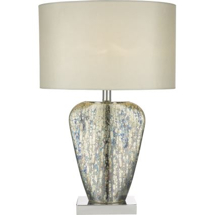 Där Lighting SYR4235 - Tafellamp SYRACUSE 1xE27/60W/230V glanzend chroom/crème
