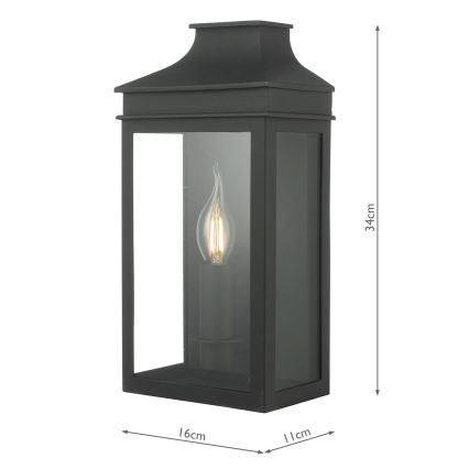 Där Lighting VAP5222 - Buitenwandlamp VAPOUR 1xE14/60W/230V IP44 zwart