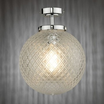Där Lighting WAY0150 - Badkamer plafondlamp WAYNE 1xE27/40W/230V IP44 Ø 25 cm glanzend chroom