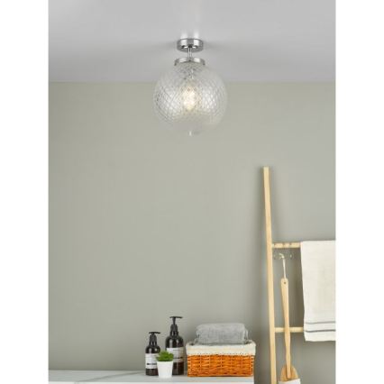 Där Lighting WAY0150 - Badkamer plafondlamp WAYNE 1xE27/40W/230V IP44 Ø 25 cm glanzend chroom