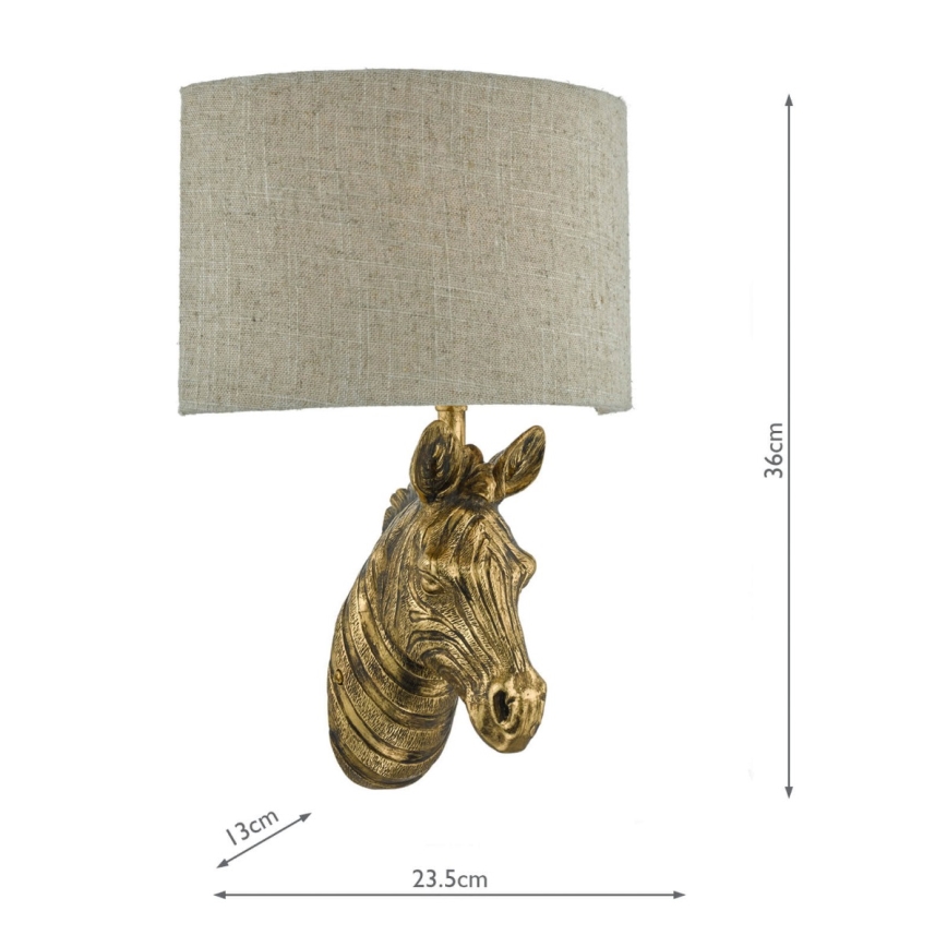 Där Lighting ABB0735 - Wandlamp ABBY 1xE14/40W/230V linnen/goud