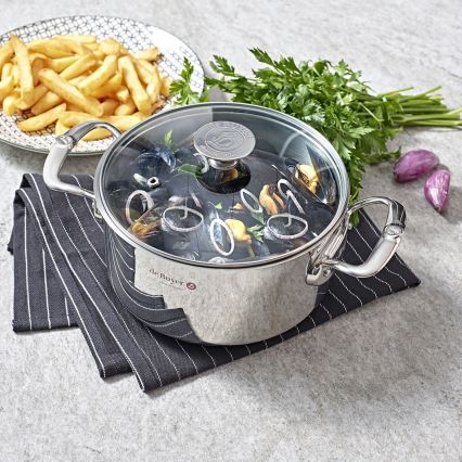 De Buyer 3427.24 - Kookpan MILADY 24 cm met deksel, roestvrij staal