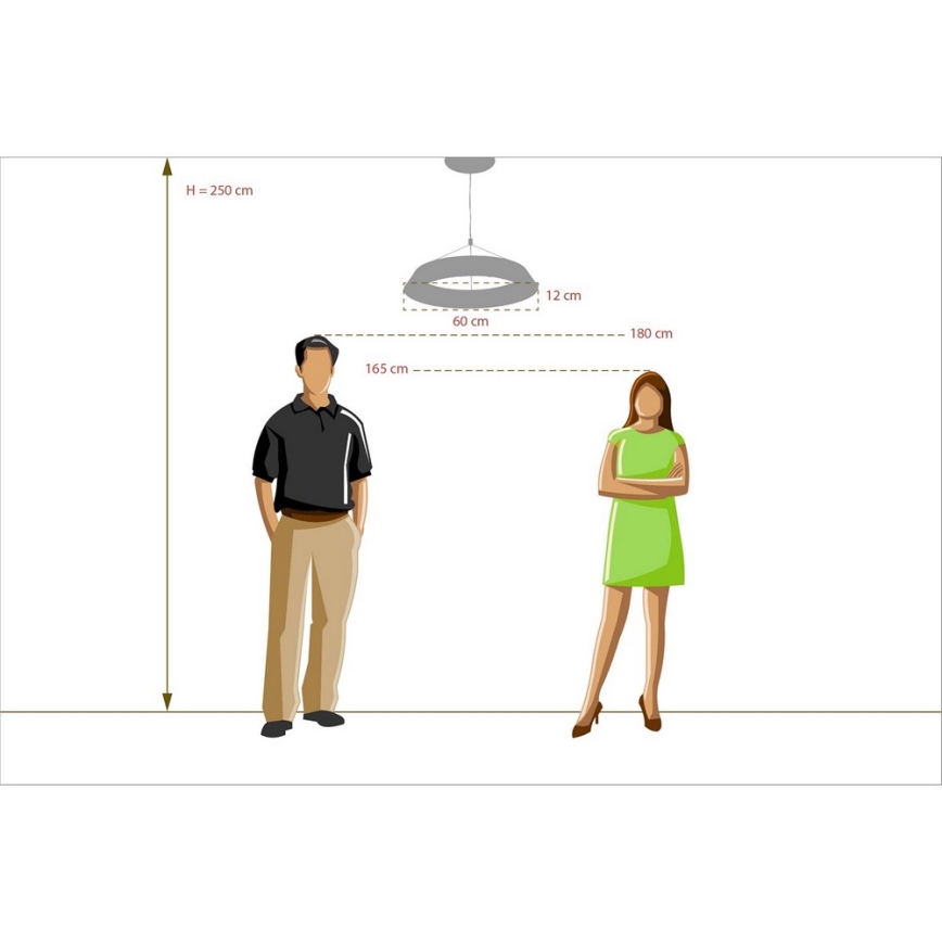 De Markt - LED Hanglamp aan draad TECHNO LED/40W/230V