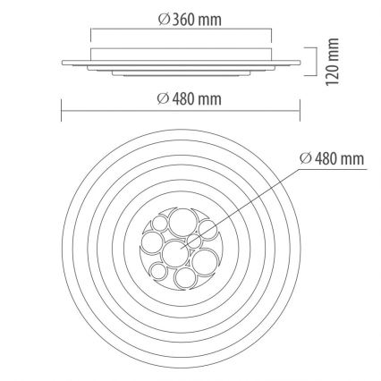 De Markt - LED Plafondlamp dimbaar PLATTING LED/6W/230V + afstandsbediening