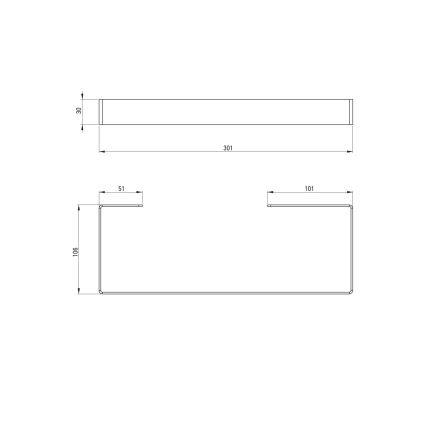 Deante ADM_A611 - Wandgemonteerde handdoekhouder MOKKO 30 cm wit