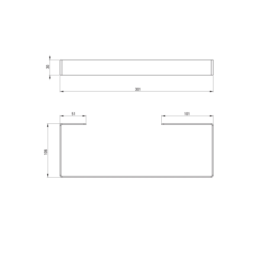 Deante ADM_A611 - Wandgemonteerde handdoekhouder MOKKO 30 cm wit