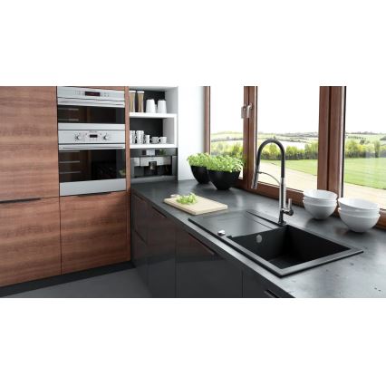 Deante BGB_B720 - Kraan voor gootsteen met flexibele arm GERBERA zwart/chroom