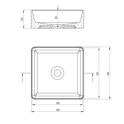 Deante CDJ_6U3S - Opzetwastafel JASMIN 34,5x34,5 cm keramiek/wit