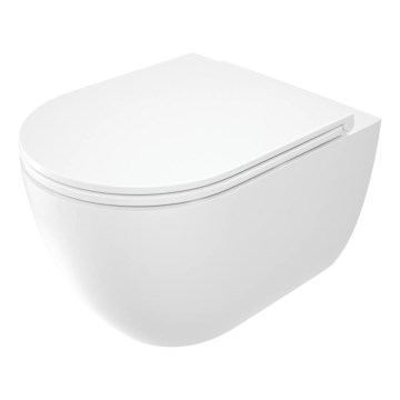 Deante CGRD6ZPW - Wandtoilet met toiletbril ROUND keramiek/wit
