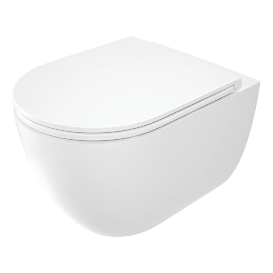 Deante CGRD6ZPW - Wandtoilet met toiletbril SoftClose ROUND keramiek/wit