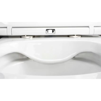 Deante CGRD6ZPW - Wandtoilet met toiletbril SoftClose ROUND keramiek/wit