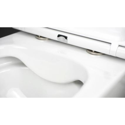 Deante CGRD6ZPW - Wandtoilet met toiletbril SoftClose ROUND keramiek/wit