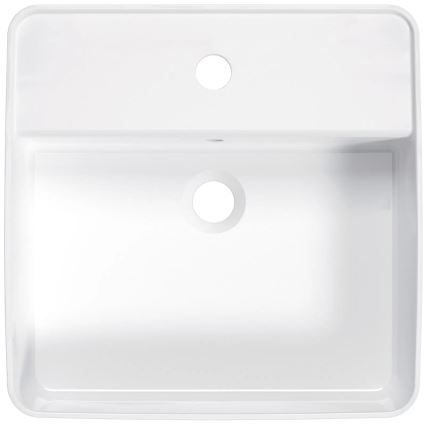 Deante CGS_6U4B - Opbouwwastafel met kraangat SQUARE 42x42 cm keramiek/wit