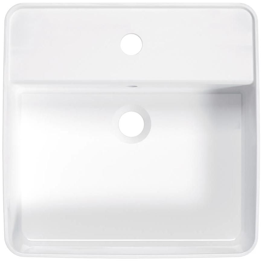 Deante CGS_6U4B - Opbouwwastafel met kraangat SQUARE 42x42 cm keramiek/wit