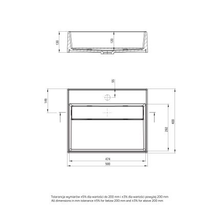 Deante CQR_NU5M - Opbouwwastafel CORREO 40x50 cm graniet/zwart