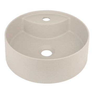 Deante CQS_5U4B - Opbouwwastafel met kraangat SILIA, diameter 36 cm, graniet/beige
