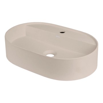 Deante CQS_5U6B - Opbouwwastafel met kraangat SILIA 35x55 cm graniet/beige