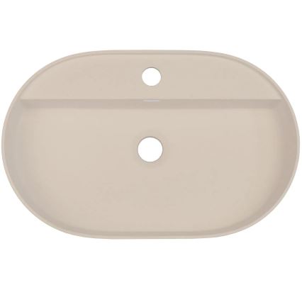 Deante CQS_5U6B - Opbouwwastafel met kraangat SILIA 35x55 cm graniet/beige