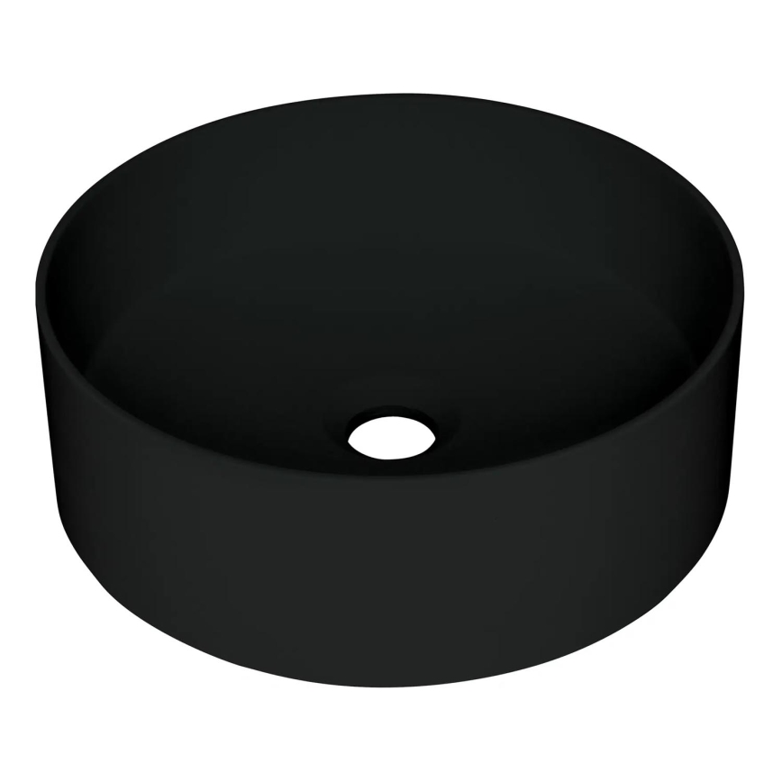 Deante CQS_NU4S - Opzetwastafel SILIA Ø 36 cm graniet/zwart