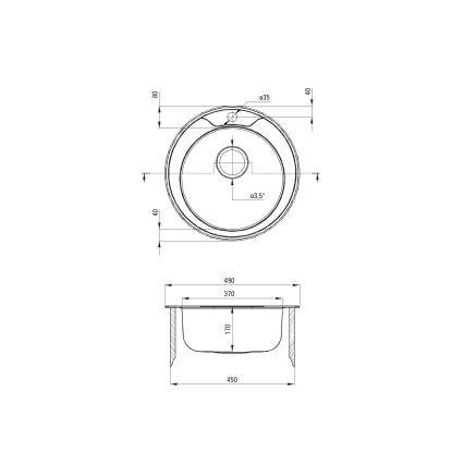 Deante ZHC_0813 - Gootsteen TWIST diameter 49 cm satijn