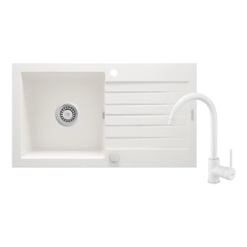 Deante ZQZVA113 - Keukenspoelbak ZORBA 76x44 cm + granieten/alabaster keukenkraan