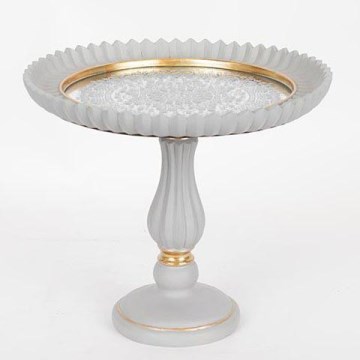 Decoratief dienblad Ø 23,5 cm grijs/goud
