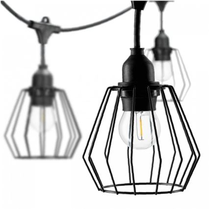 Decoratief lichtsnoer voor buiten CRETE 10xE27/230V 15m IP44