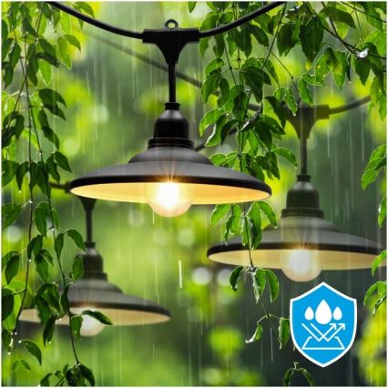 Decoratief lichtsnoer voor buiten CRETE 20xE27/230V 25m IP44