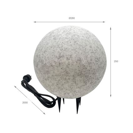 Decoratieve buitenlamp LUMISTONE 1xE27/15W/230V IP65 Ø 28 cm