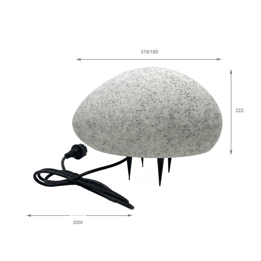 Decoratieve buitenlamp LUMISTONE, 1xE27/15W/230V, IP65, Ø 31,8 cm