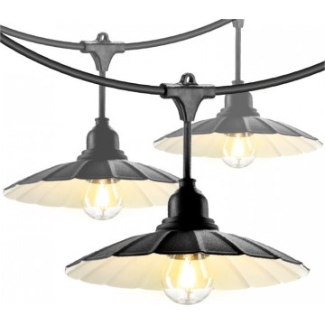 Decoratieve buitenlichtslinger CRETE 15xE27/230V 20m IP44