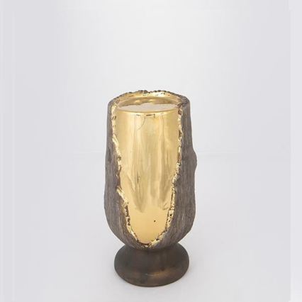 Decoratieve kandelaar 20x10 cm, goud/bruin