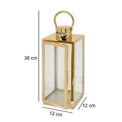 Decoratieve lantaarn 38 cm, goudkleurig