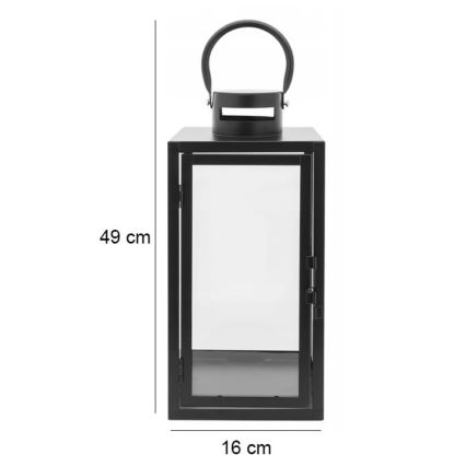 Decoratieve lantaarn 49 cm zwart