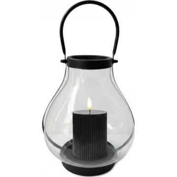 Decoratieve lantaarn GLASSY, 25 cm, zwart