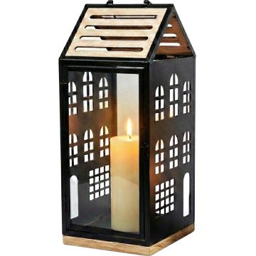 Decoratieve lantaarn HOME 47,5 cm zwart/beige