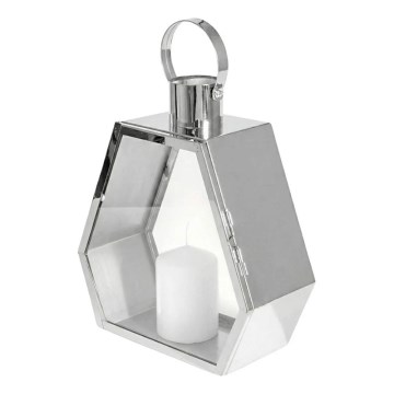 Decoratieve lantaarn PALACE 34 cm glanzend chroom