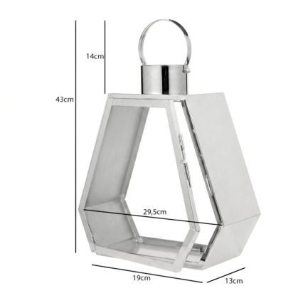 Decoratieve lantaarn PALACE 43 cm glanzend chroom