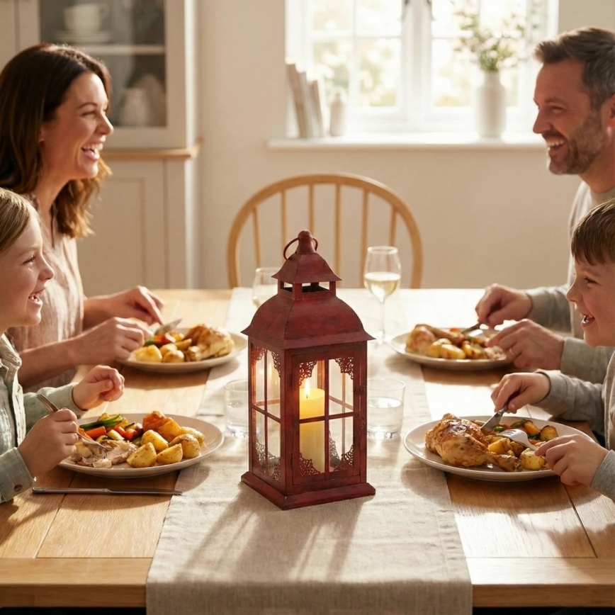 Decoratieve lantaarn REDY 30,5 cm rood