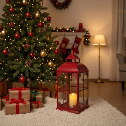 Decoratieve lantaarn REDY 30,5 cm rood