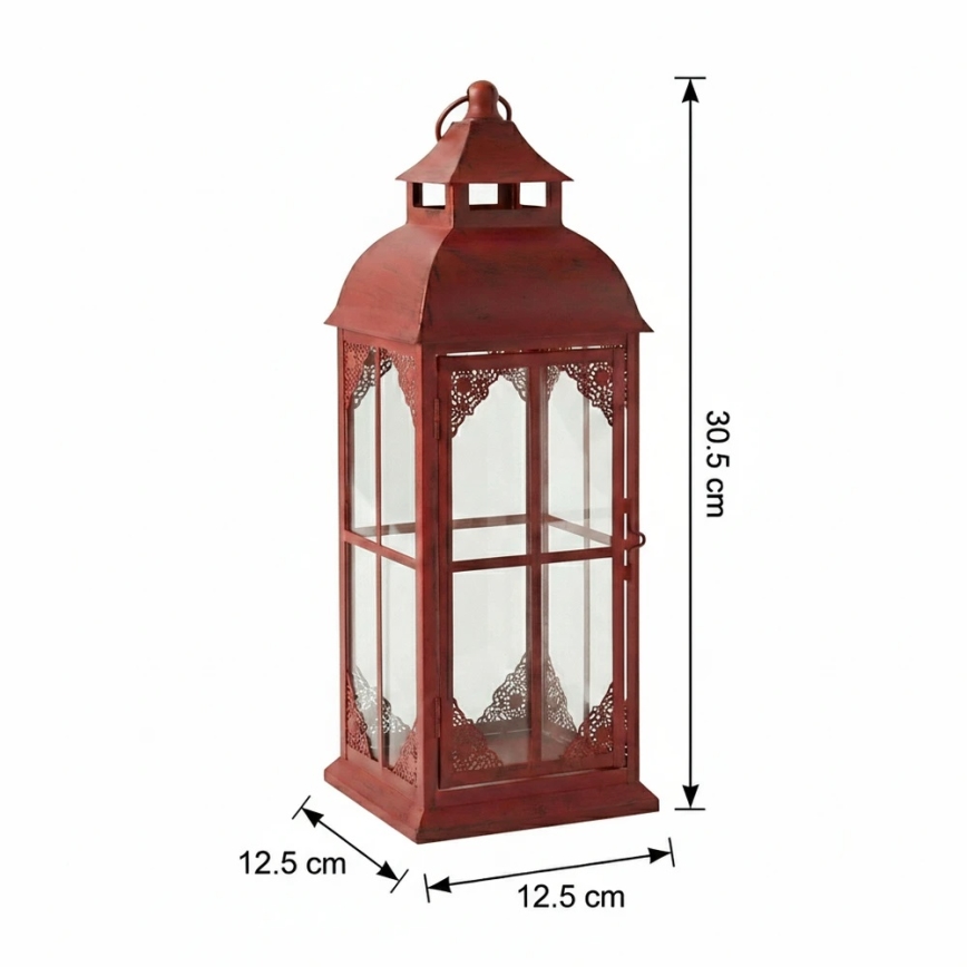 Decoratieve lantaarn REDY 30,5 cm rood