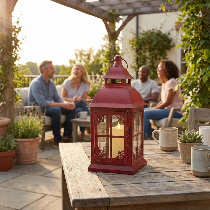 Decoratieve lantaarn REDY 42 cm rood