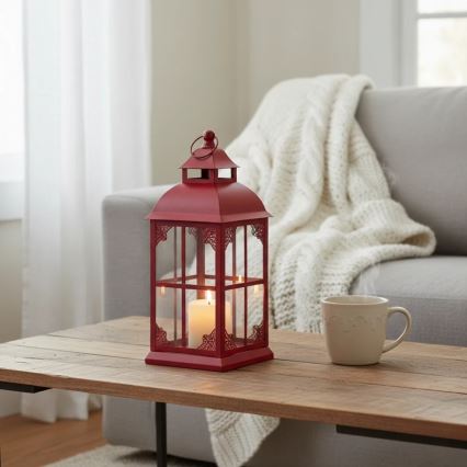 Decoratieve lantaarn REDY 42 cm rood