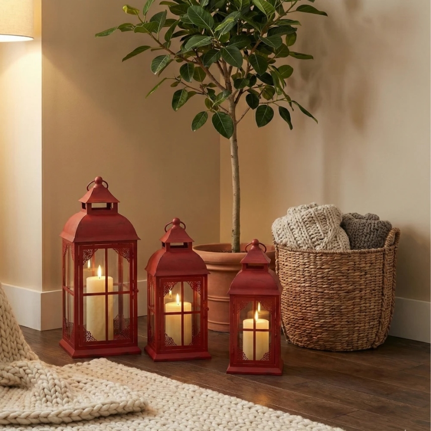 Decoratieve lantaarn REDY 42 cm rood