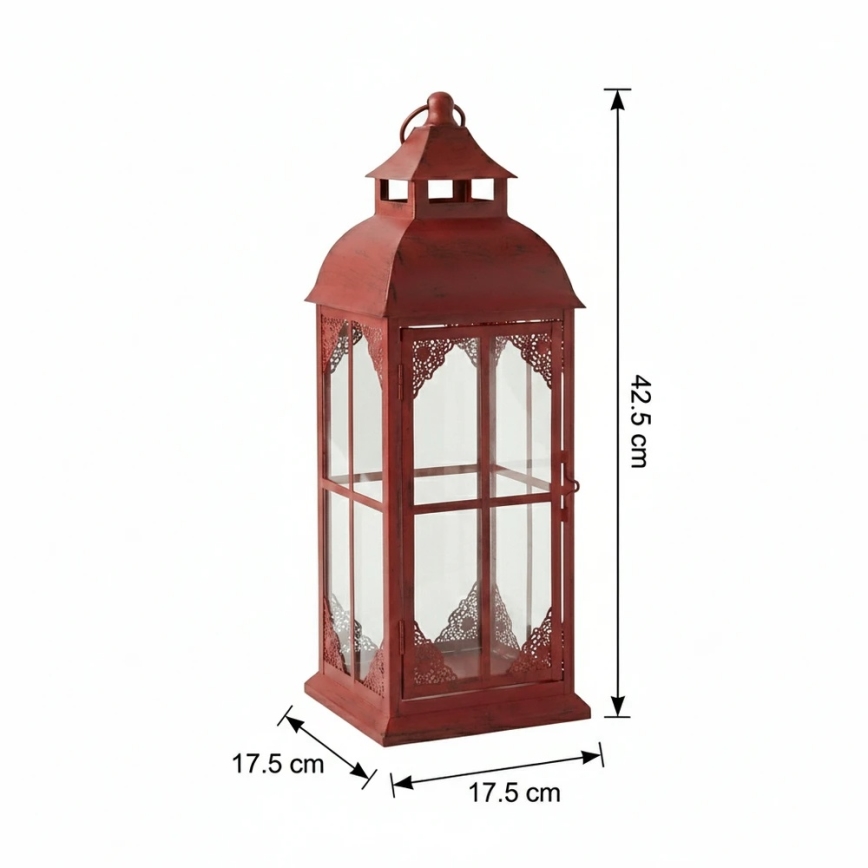 Decoratieve lantaarn REDY 42 cm rood