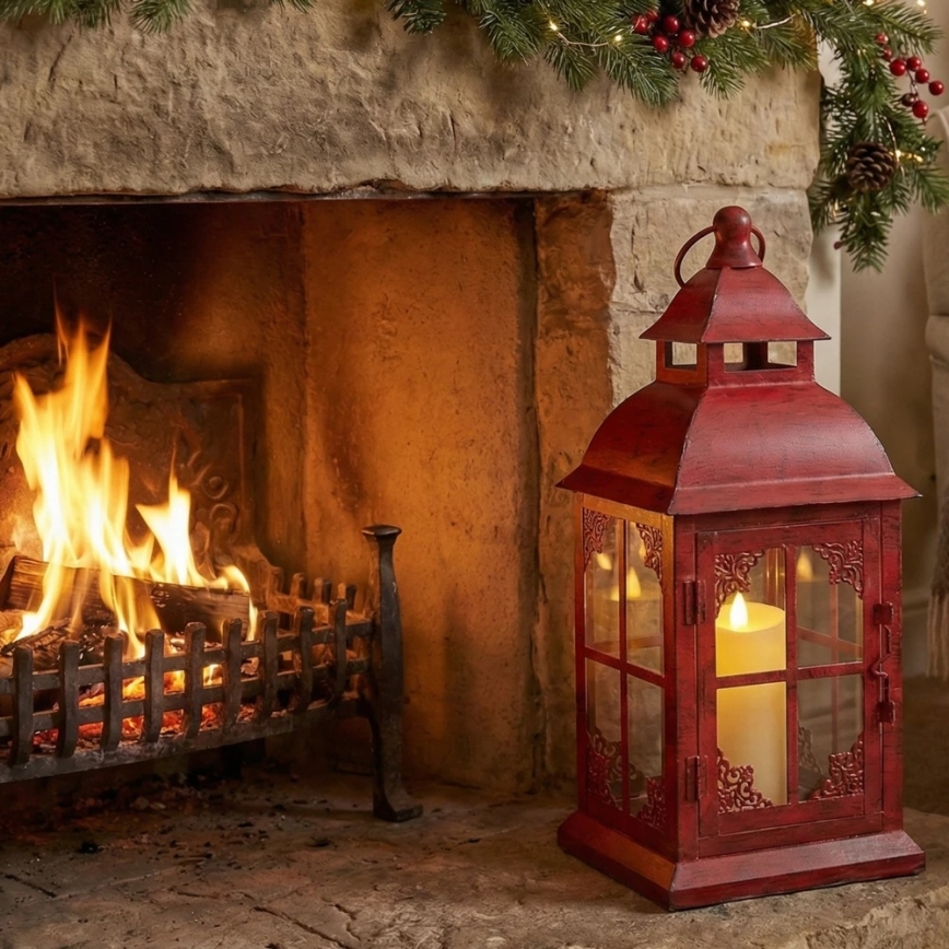 Decoratieve lantaarn REDY 56 cm rood
