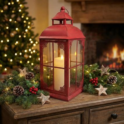 Decoratieve lantaarn REDY 56 cm rood